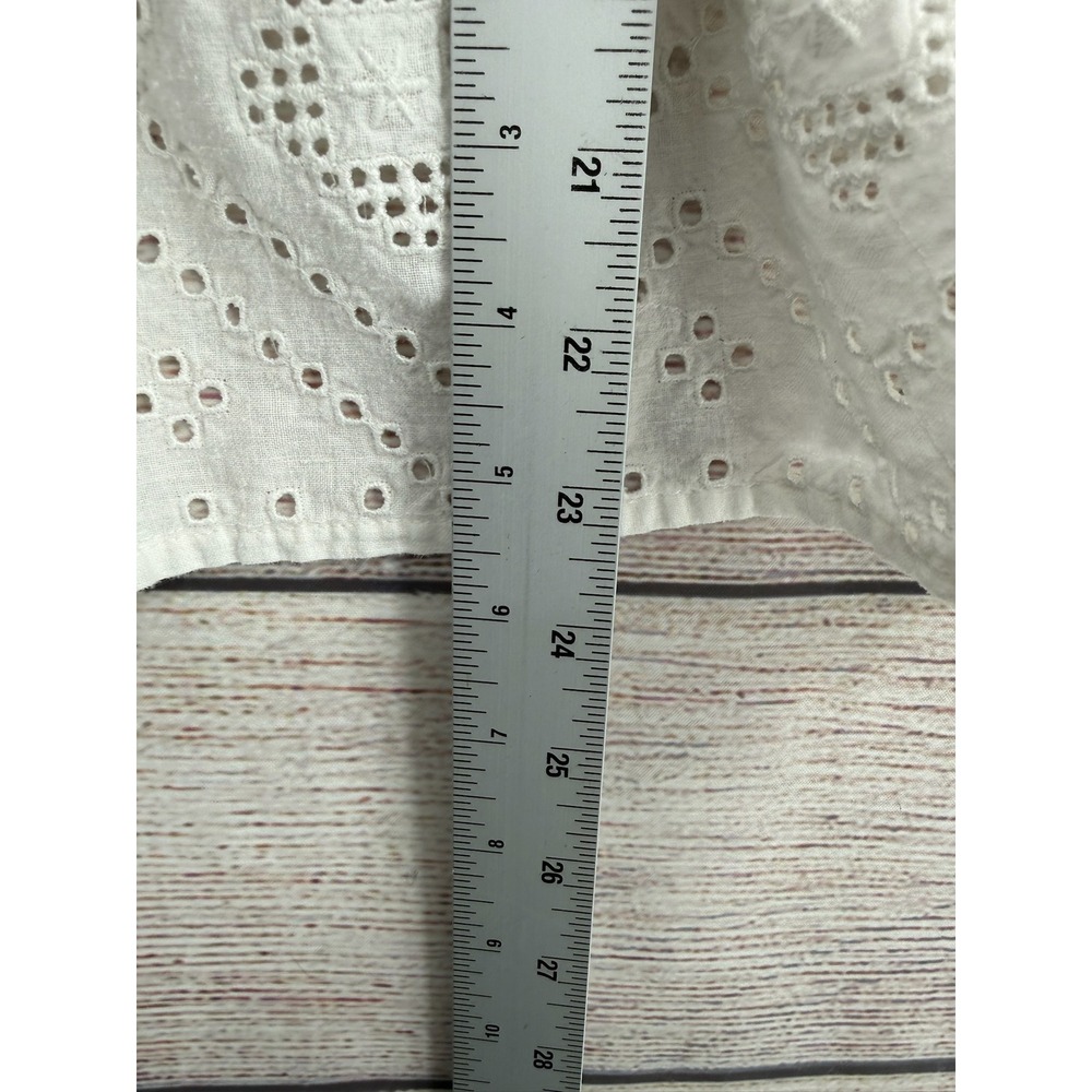 Madewell Eyelet Peplum Tank Top Womens Large White Tie Shoulder Smocked - Picture 8 of 8